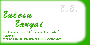 bulcsu banyai business card